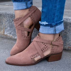 Spring Ankle Strap Bootie | Blush